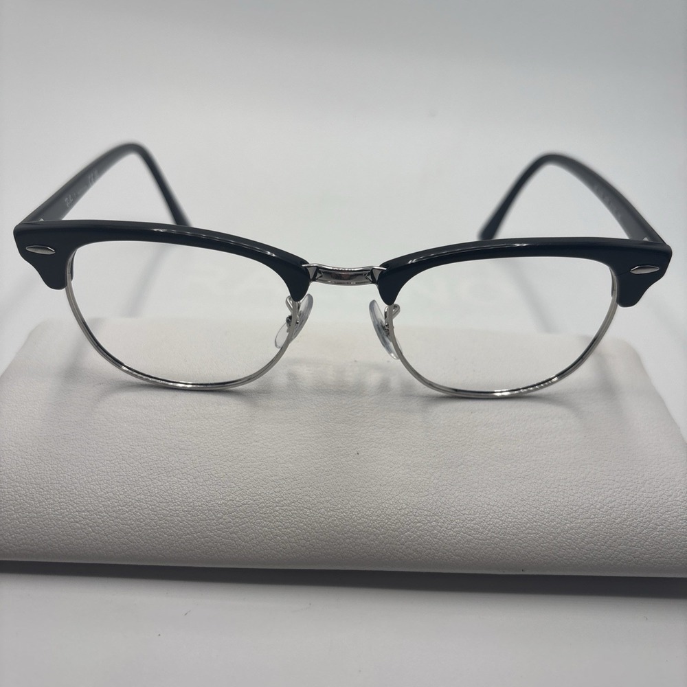 RAY-BAN RB 5154 2000 BLACK SILVER GUNMETAL AUTHENTIC EYEGLASSES 51-21-145 #C265